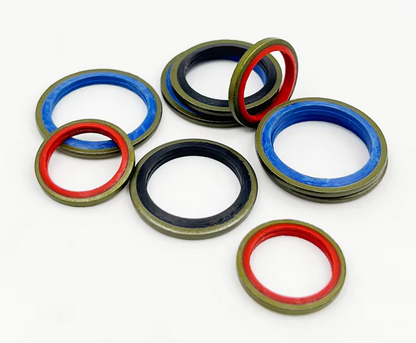 SEALING BONDED WASHER KIT 100Pcs HYDRAULIC RUBBER OIL PIPE GASKET NBR METAL SEAL RING