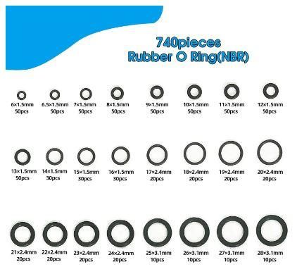 BOX MIXED O-RING NITRILE KIT 740pcs 6.5-28mm MX ATV UTV ROAD BIKES