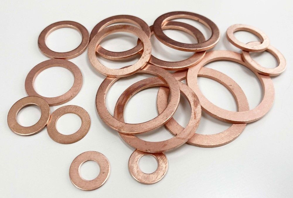 COPPER WASHER ASSORTMENT 140pc SOLID IN STORAGE BOX - TOOLZONE KDPHW180 - Image 2