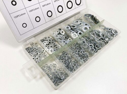 FLAT AND SPRING WASHERS ASSORTMENT 790pc STAINLESS STEEL 4-12mm – TOOLZONE KDPHW025