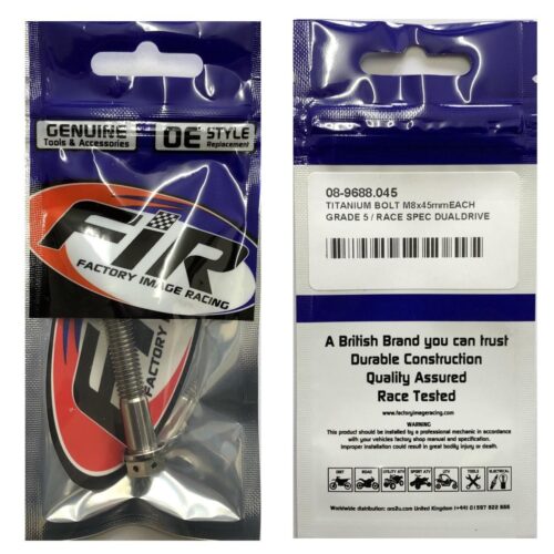 TITANIUM BOLT M8x45mmEACH, GRADE 5 / RACE SPEC DUALDRIVE