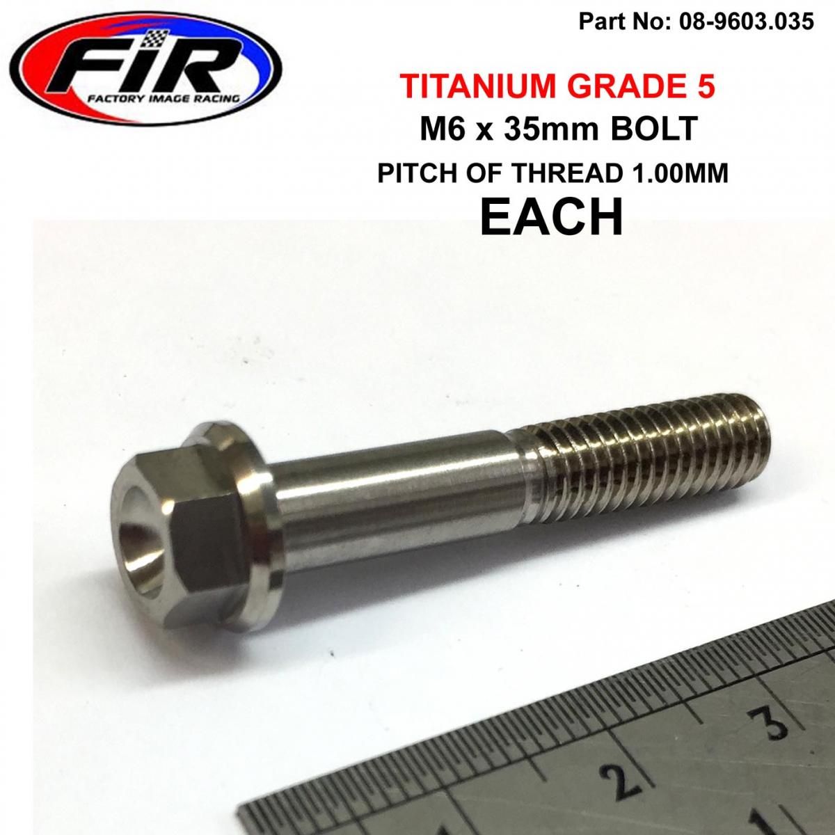 TITANIUM GR5 BOLT M6 x 35mm EACH, FLANGE OD: 11mm / HEX SIZE: 8mm, / - Image 3
