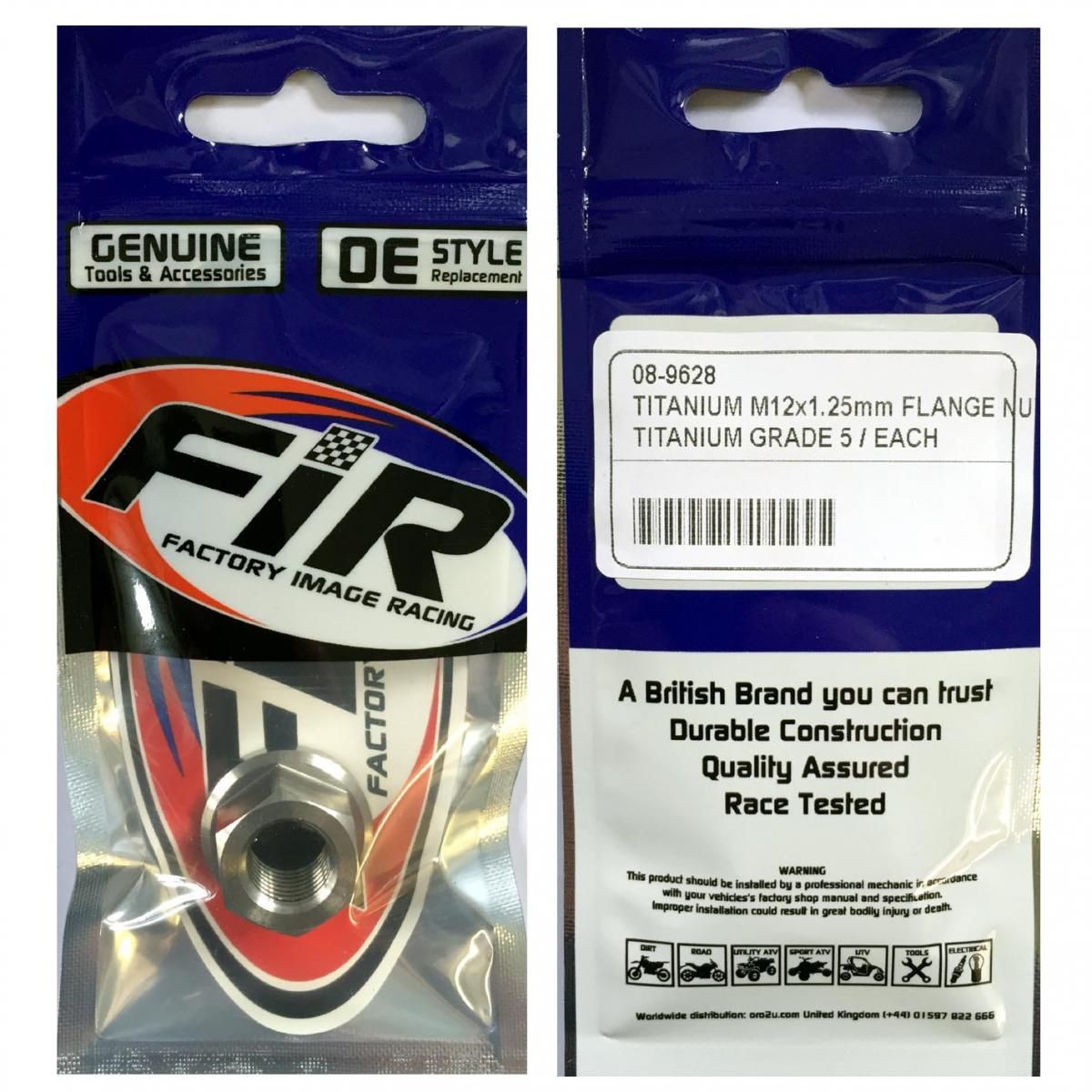 TITANIUM M12X1.25mm FLANGE NUT, TITANIUM GRADE 5 / EACH