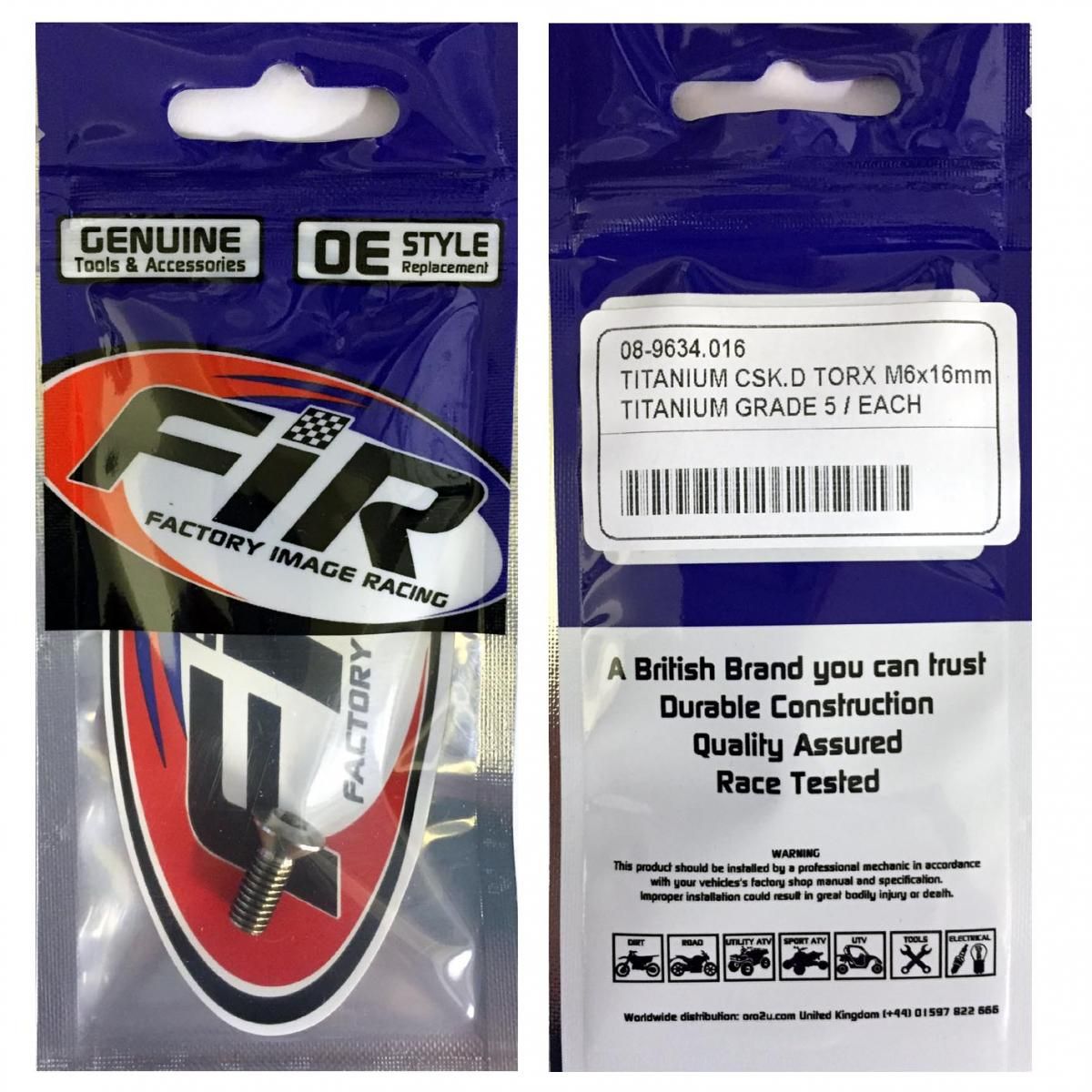 TITANIUM GR5 CSK.D TORX M6x16mm - Image 3