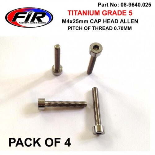 TITANIUM SKT ALLEN M4x25mm, CARB FLOAT BOWL SCREWS x 4, / SOCKET CAP HEAD