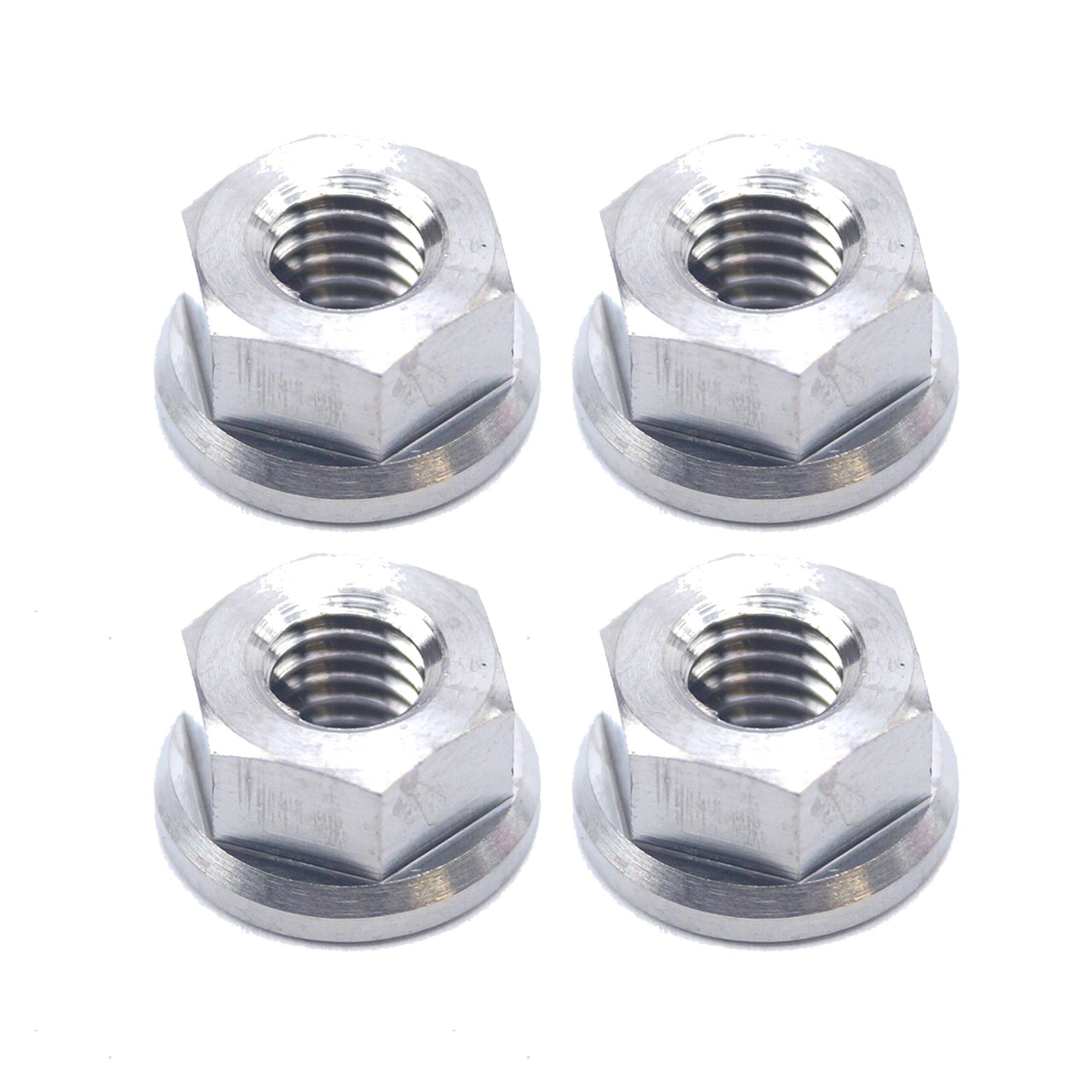 TITANIUM M6X1.00mm FLANGE NUT, TITANIUM GRADE 5 / PACK OF 4 - Image 2