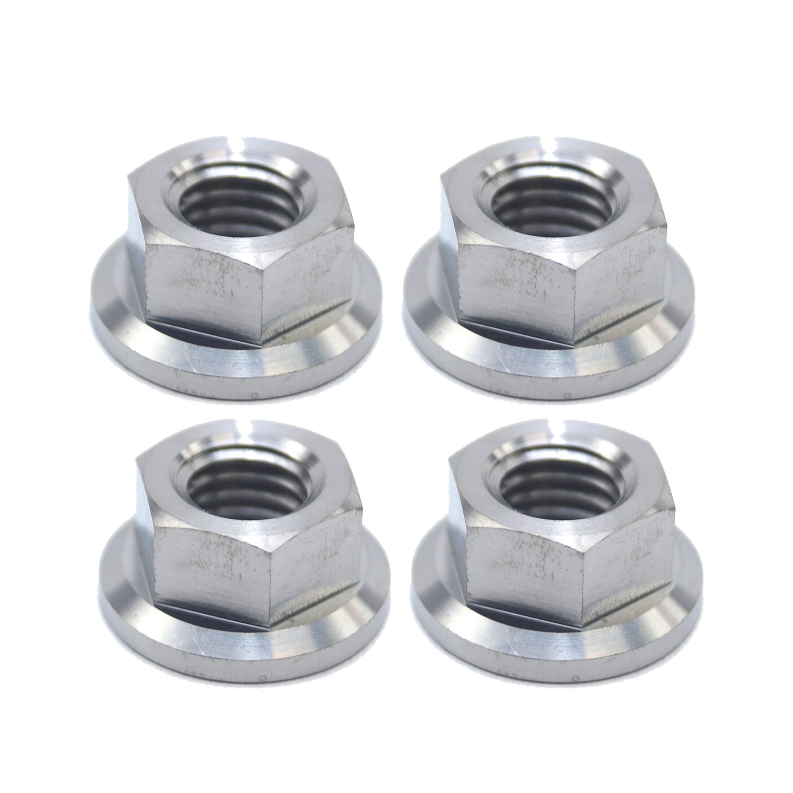TITANIUM M8X1.25mm FLANGE NUT, TITANIUM GRADE 5 / PACK OF 4