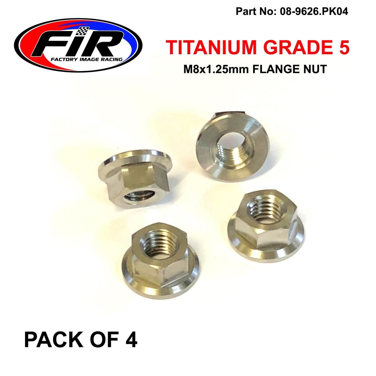 TITANIUM M8X1.25mm FLANGE NUT, TITANIUM GRADE 5 / PACK OF 4 - Image 3