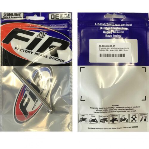 TITANIUM GR5 BOLT M8 x 90mm EACH, FLANGE OD: 14mm / HEX SIZE: 10mm, /