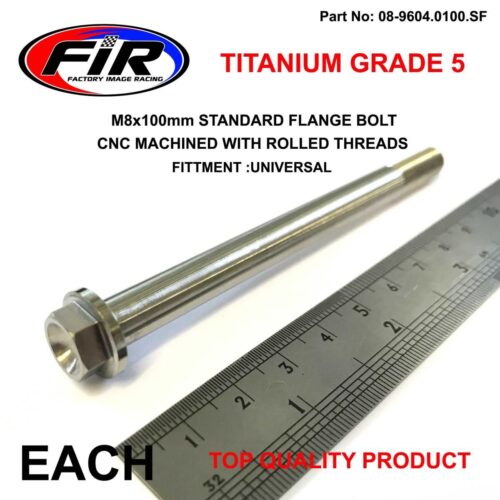 TITANIUM GR5 BOLT M8 x 100mm EACH, FLANGE OD: 14mm / HEX SIZE: 10mm, /