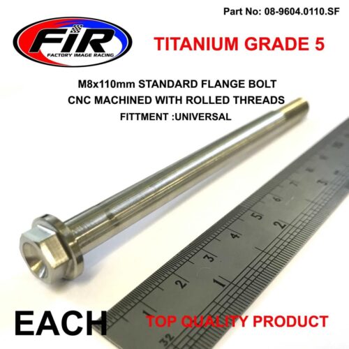 TITANIUM GR5 BOLT M8 x 110mm EACH, FLANGE OD: 14mm / HEX SIZE: 10mm, /