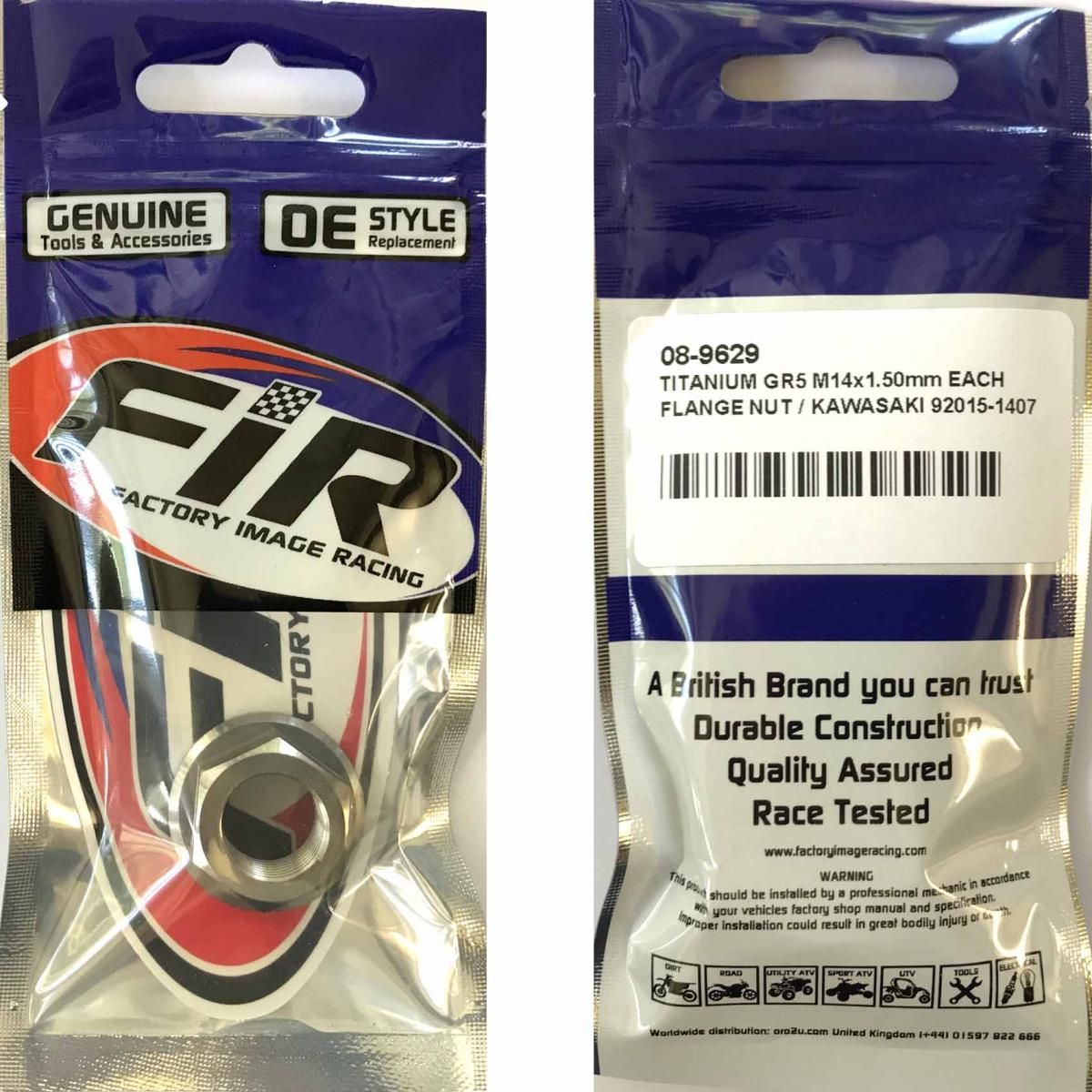 TITANIUM GR5 M14x1.50mm EACH, FLANGE NUT / KAWASAKI 92015-1407, / OEM KAWASAKI 92015-1407 - Image 2