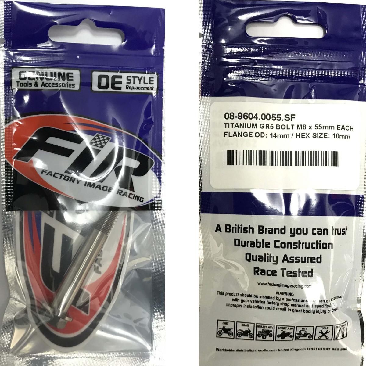 TITANIUM GR5 BOLT M8 x 55mm EACH, FLANGE OD: 14mm / HEX SIZE: 10mm, / - Image 5