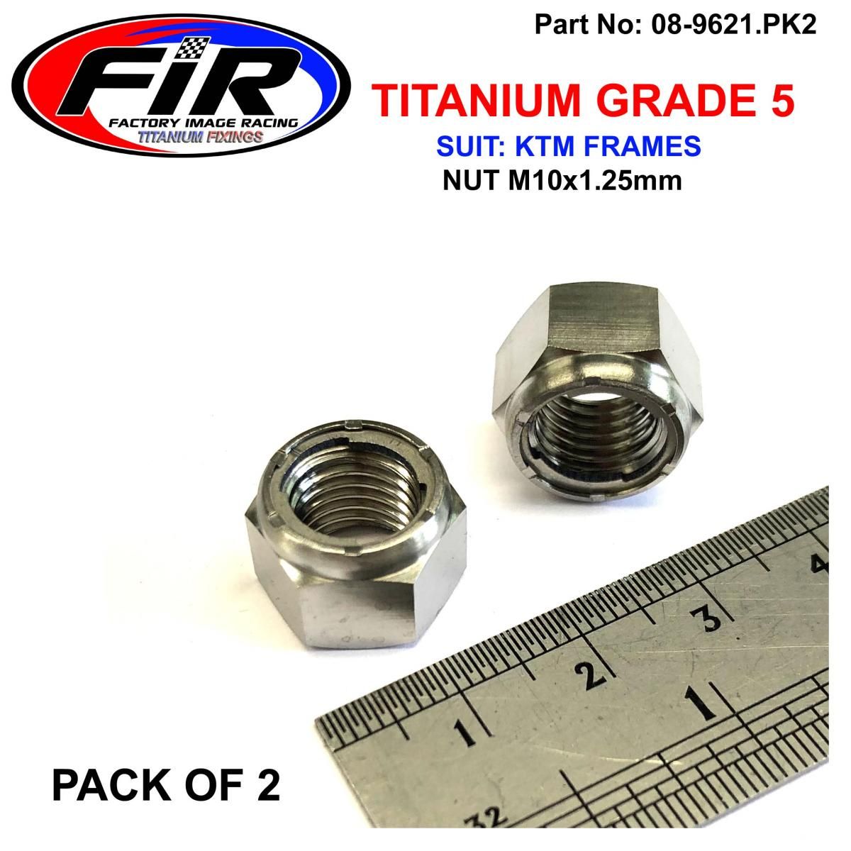 TITANIUM GR5 M10x1.25mm NUT, KTM HUSQ & HUSA / PACK OF 2, (54310086100 METRIC FINE) - Image 4
