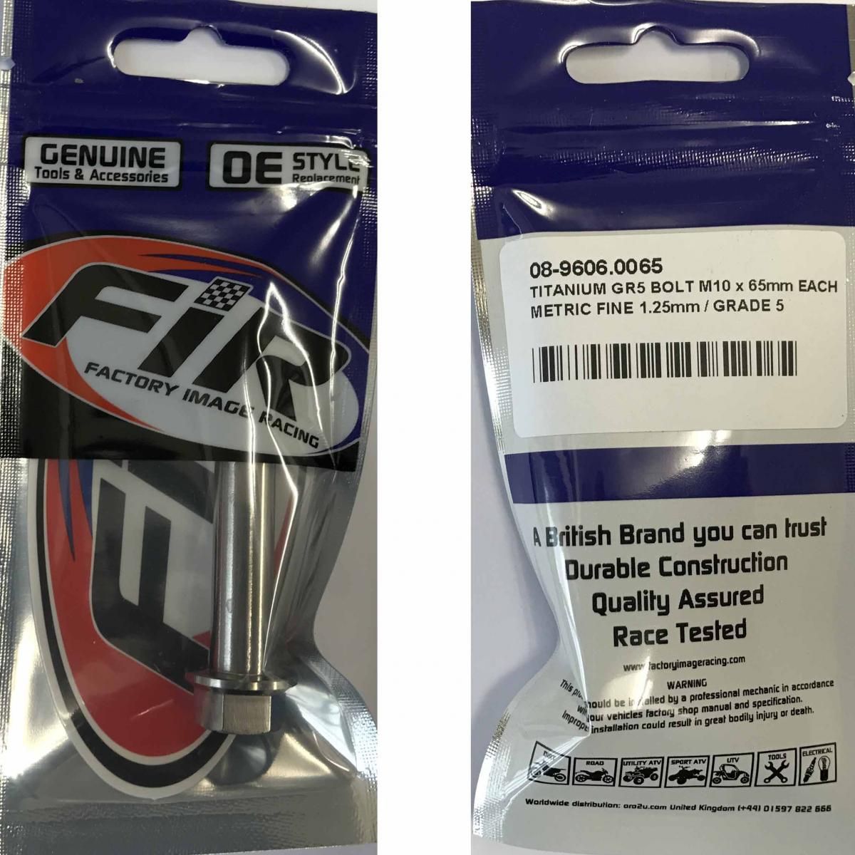 TITANIUM GR5 BOLT M10 x 65mm EACH, METRIC FINE 1.25mm / GRADE 5 - Image 4