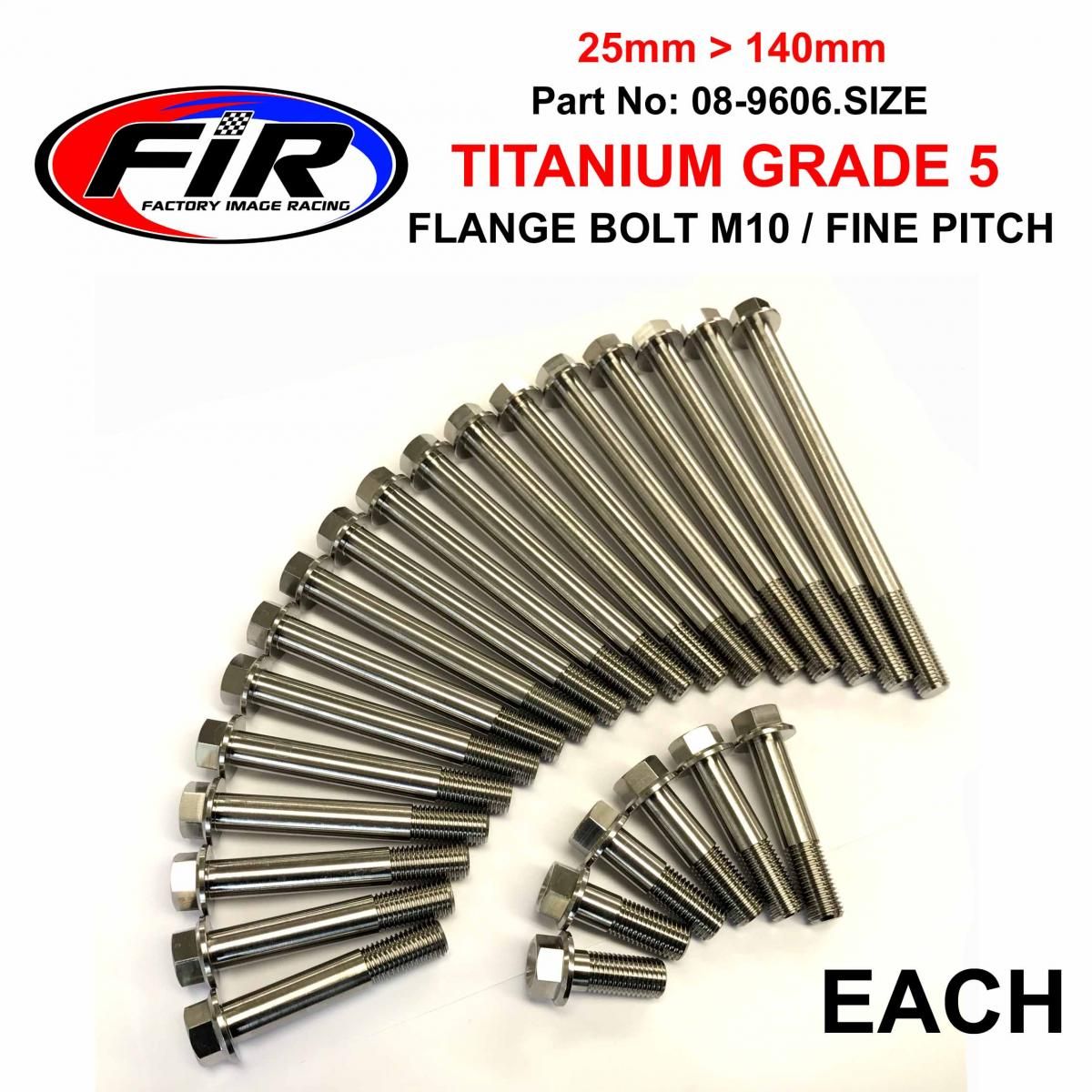 TITANIUM GR5 BOLT M10 x 105mm EACH, METRIC FINE 1.25mm / GRADE 5, / KTM REF: 54603013000 - Image 2