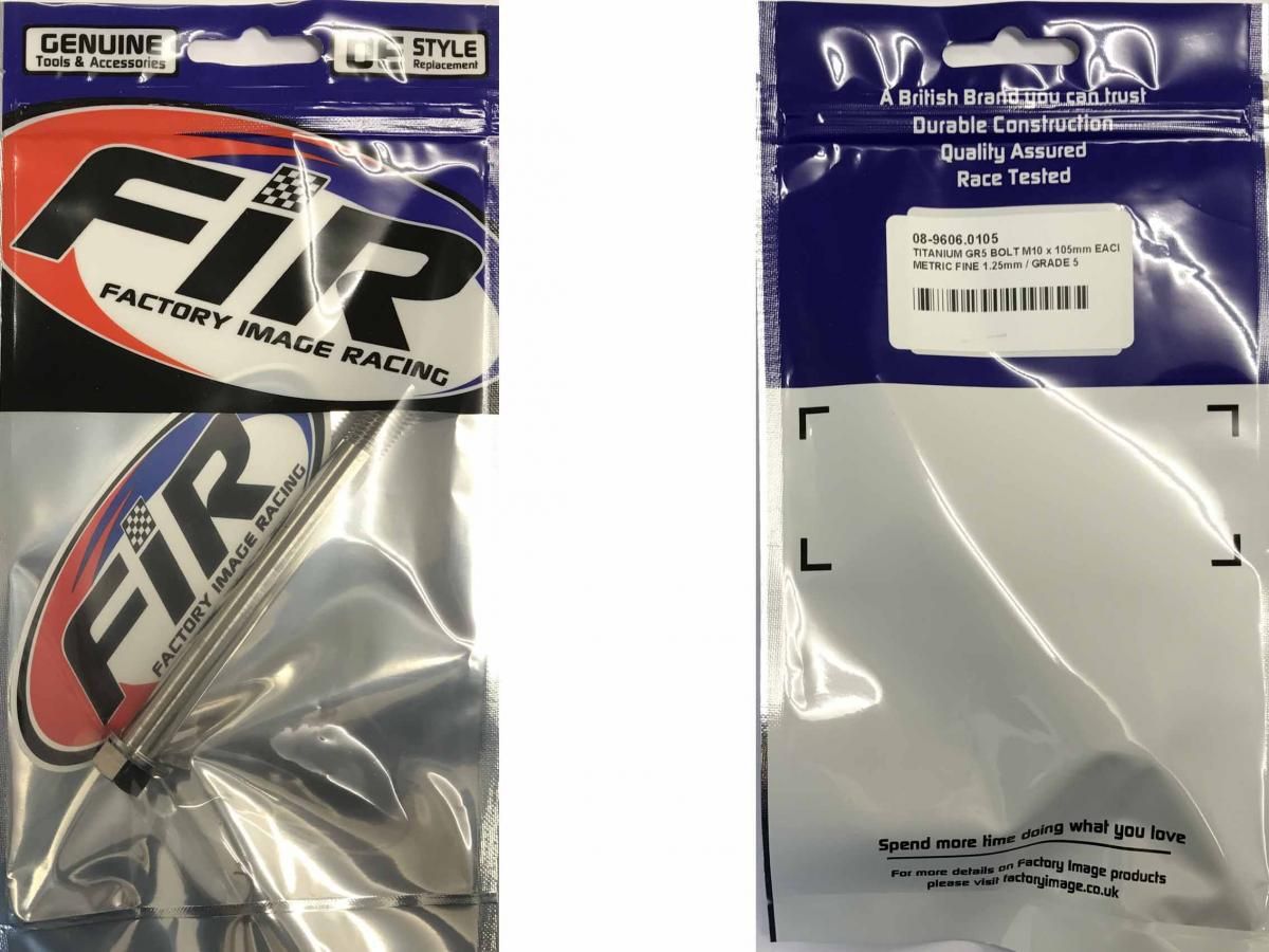 TITANIUM GR5 BOLT M10 x 105mm EACH, METRIC FINE 1.25mm / GRADE 5, / KTM REF: 54603013000 - Image 4