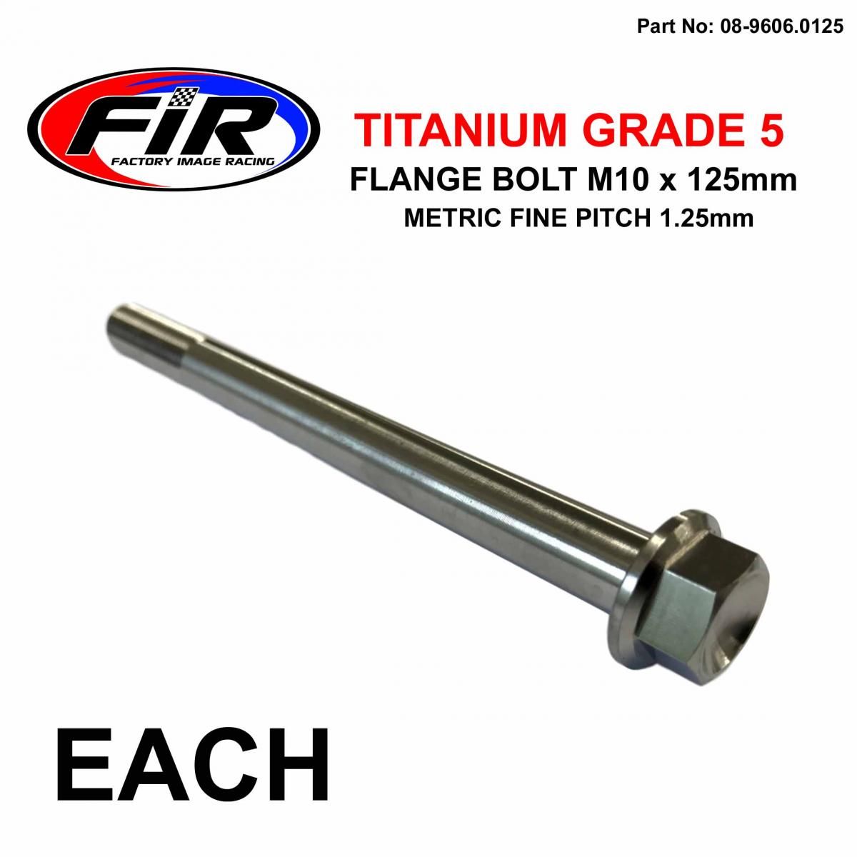 TITANIUM GR5 BOLT M10 x 125mm EACH, METRIC FINE 1.25mm / GRADE 5 - Image 3