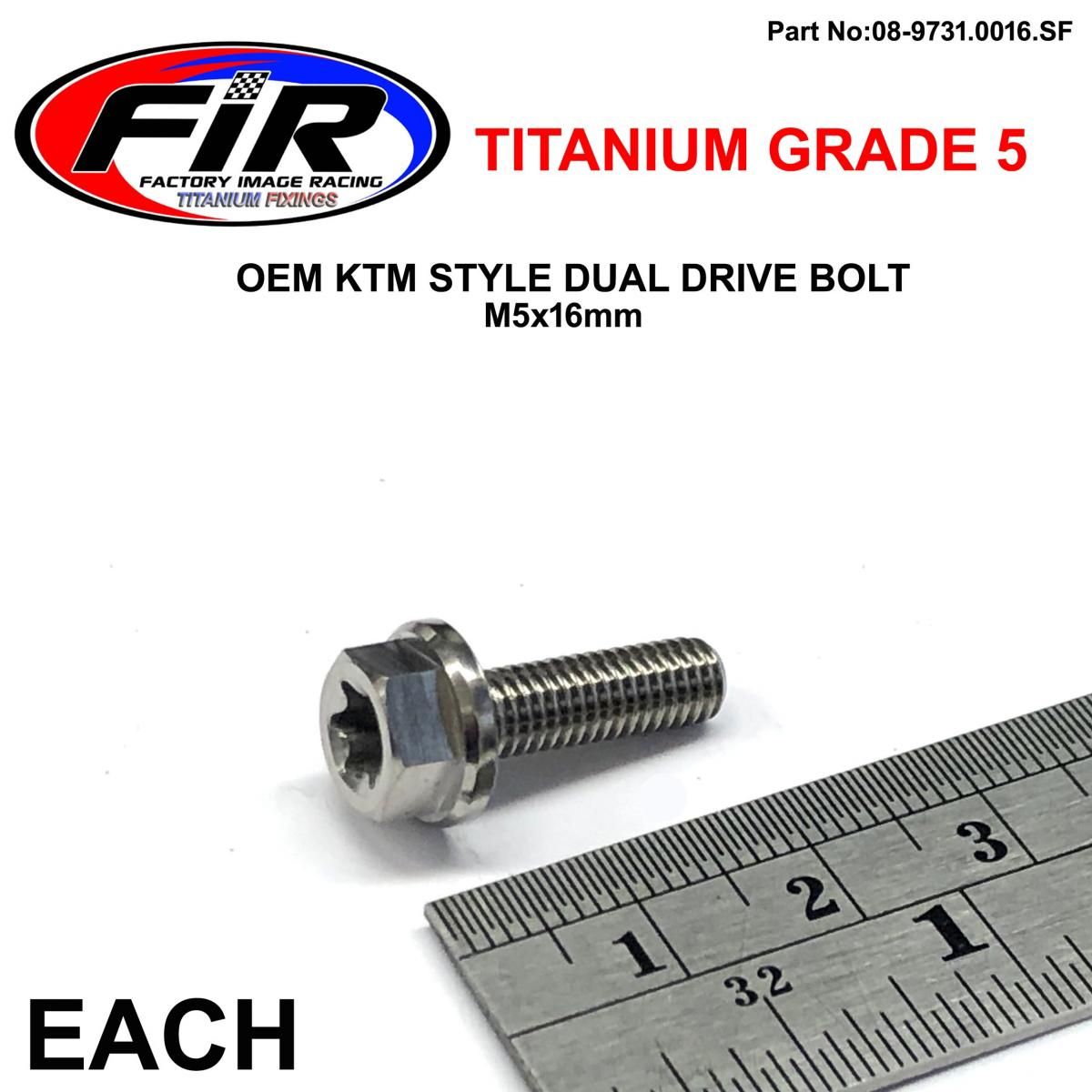GR5 DUAL/D KTM BOLT 5x16mm EA, TITAUIUM / KTM OEM 0015050163 - Image 3