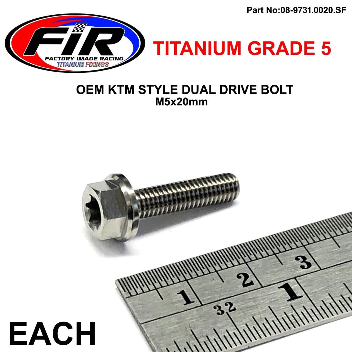GR5 DUAL/D KTM BOLT 5x20mm EA, TITAUIUM / KTM OEM 0015050203 - Image 3