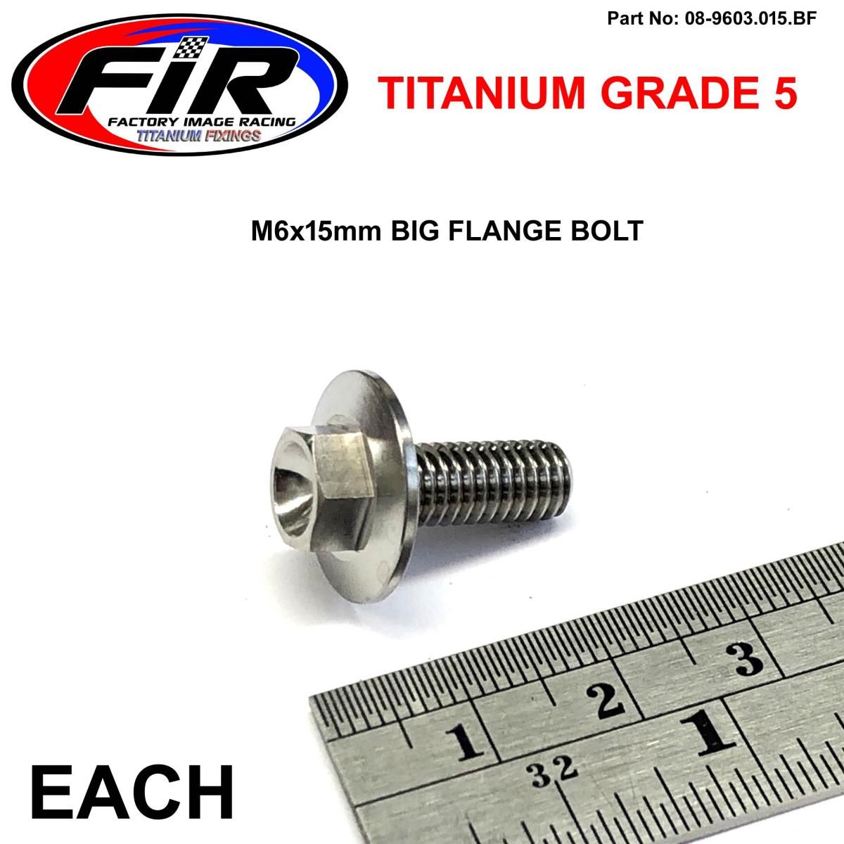 TITANIUM GR5 BOLT M6 x 15mm EACH, FLANGE OD: 15.90mm / HEX SIZE: 8mm, / PANEL BOLT FIXING PLASTIC - Image 4