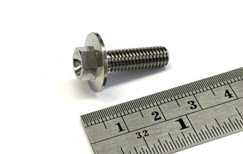 TITANIUM GR5 BOLT M6 x 20mm EACH, FLANGE OD: 15.90mm / HEX SIZE: 8mm, / PANEL BOLT FIXING PLASTIC