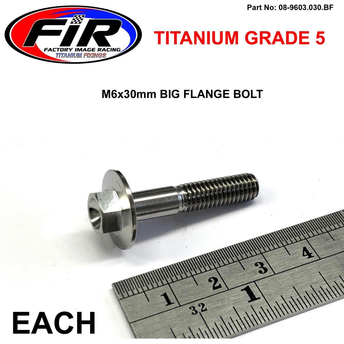 TITANIUM GR5 BOLT M6 x 30mm EACH, FLANGE OD: 15.90mm / HEX SIZE: 8mm, / PANEL BOLT FIXING PLASTIC - Image 3