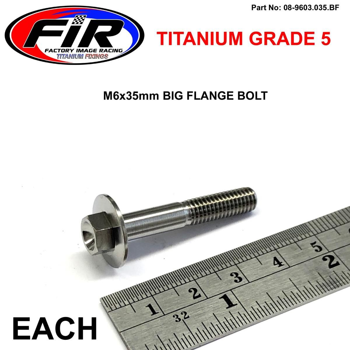 TITANIUM GR5 BOLT M6 x 35mm EACH, FLANGE OD: 15.90mm / HEX SIZE: 8mm, / PANEL BOLT FIXING PLASTIC - Image 4