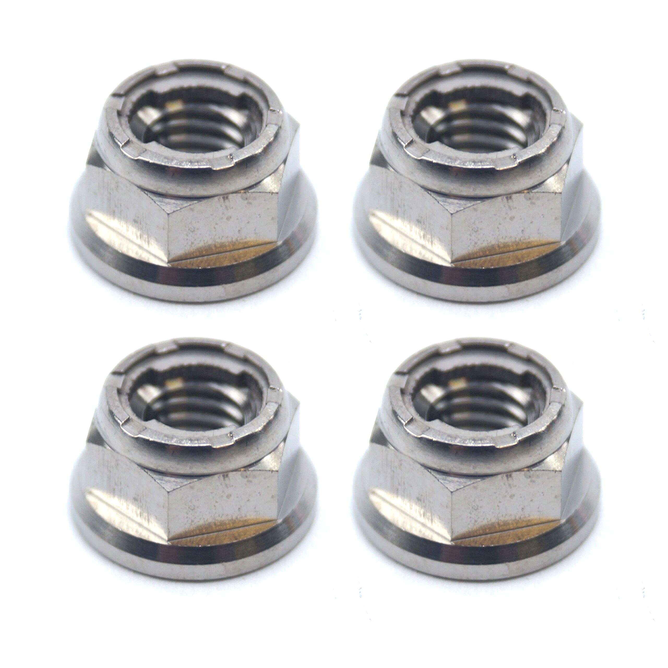 TITANIUM GR5 M6X1.00mm NUT, TI INSERT FLANGE / GRADE 5 / EACH