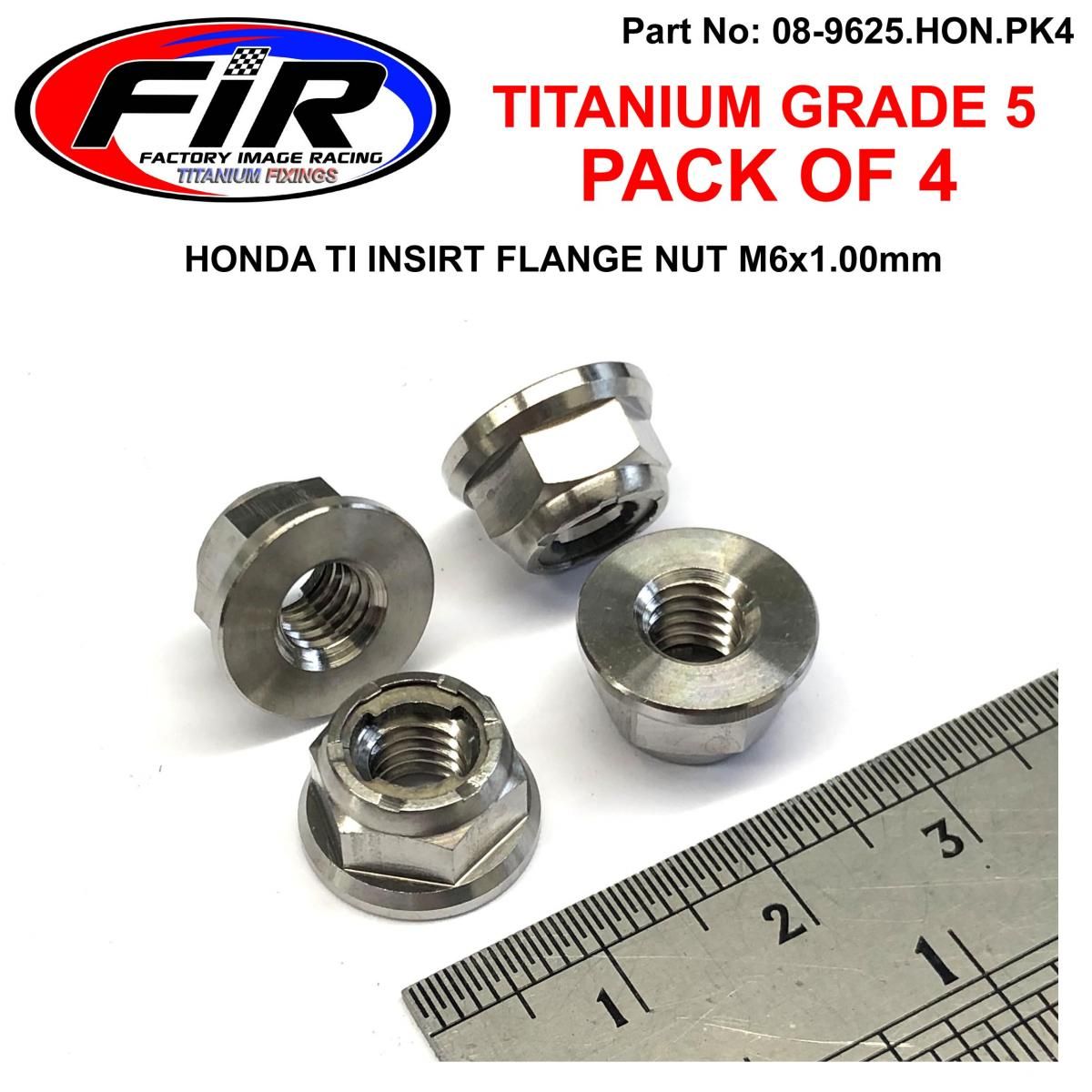 TITANIUM GR5 M6X1.00mm NUT, TI INSERT FLANGE / GRADE 5 / EACH - Image 3