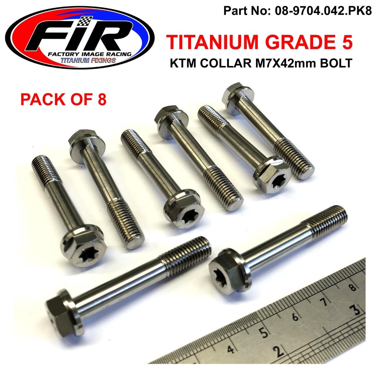 GR5 KTM COLLAR M7X42mm BOLT PK8, TITANIUM / OEM REF :77330067242, / PACK OF 8 - Image 4