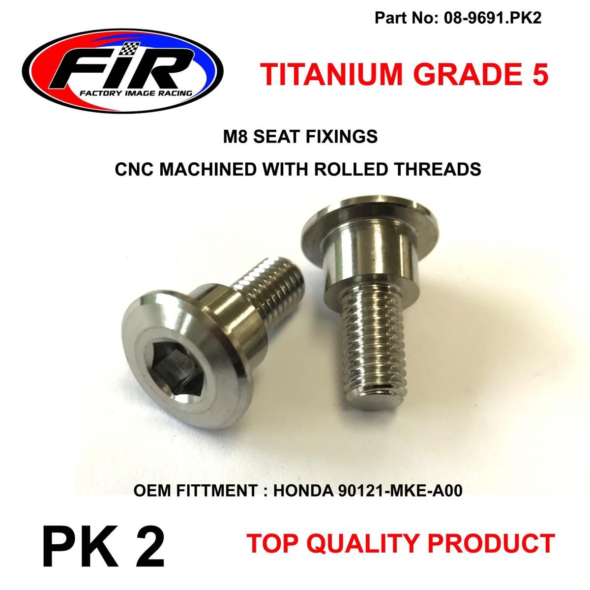 M8 SEAT BOLTS HONDA PK 2, TITANIUM GRADE 5 / OEM REF:90121-MKE-A00 - Image 4