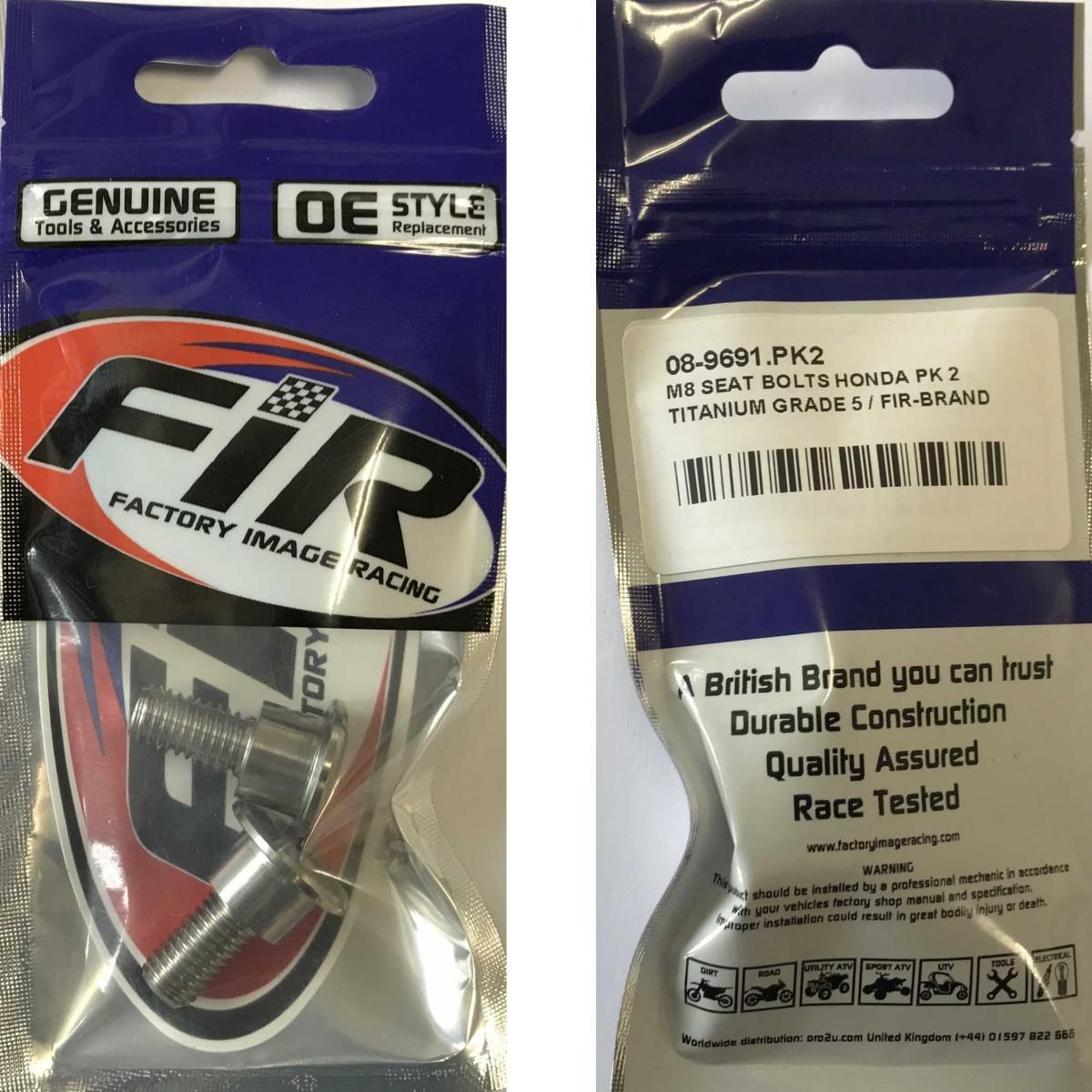 M8 SEAT BOLTS HONDA PK 2, TITANIUM GRADE 5 / OEM REF:90121-MKE-A00 - Image 5