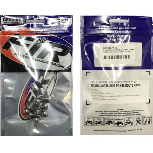 TITANIUM GR5 SIDE PANEL BOLTS PK10, YAMAHA 2x10mm 6x12mm 2×14.5mm, FIR BRAND / PACK OF 10