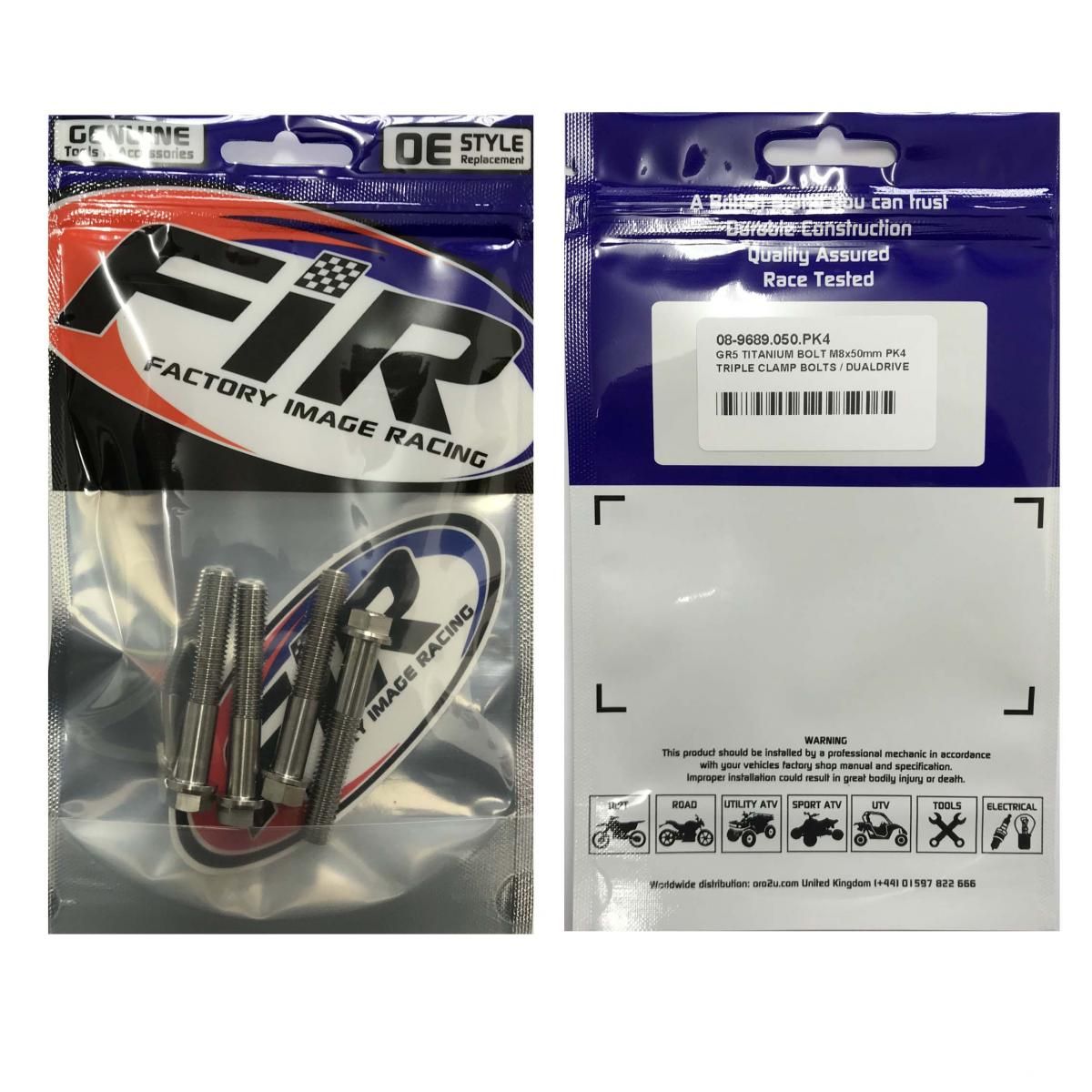 GR5 TITANIUM BOLT M8x50mm PK4, TRIPLE CLAMP BOLTS / DUALDRIVE, / KTM RE: 25080506 - Image 2