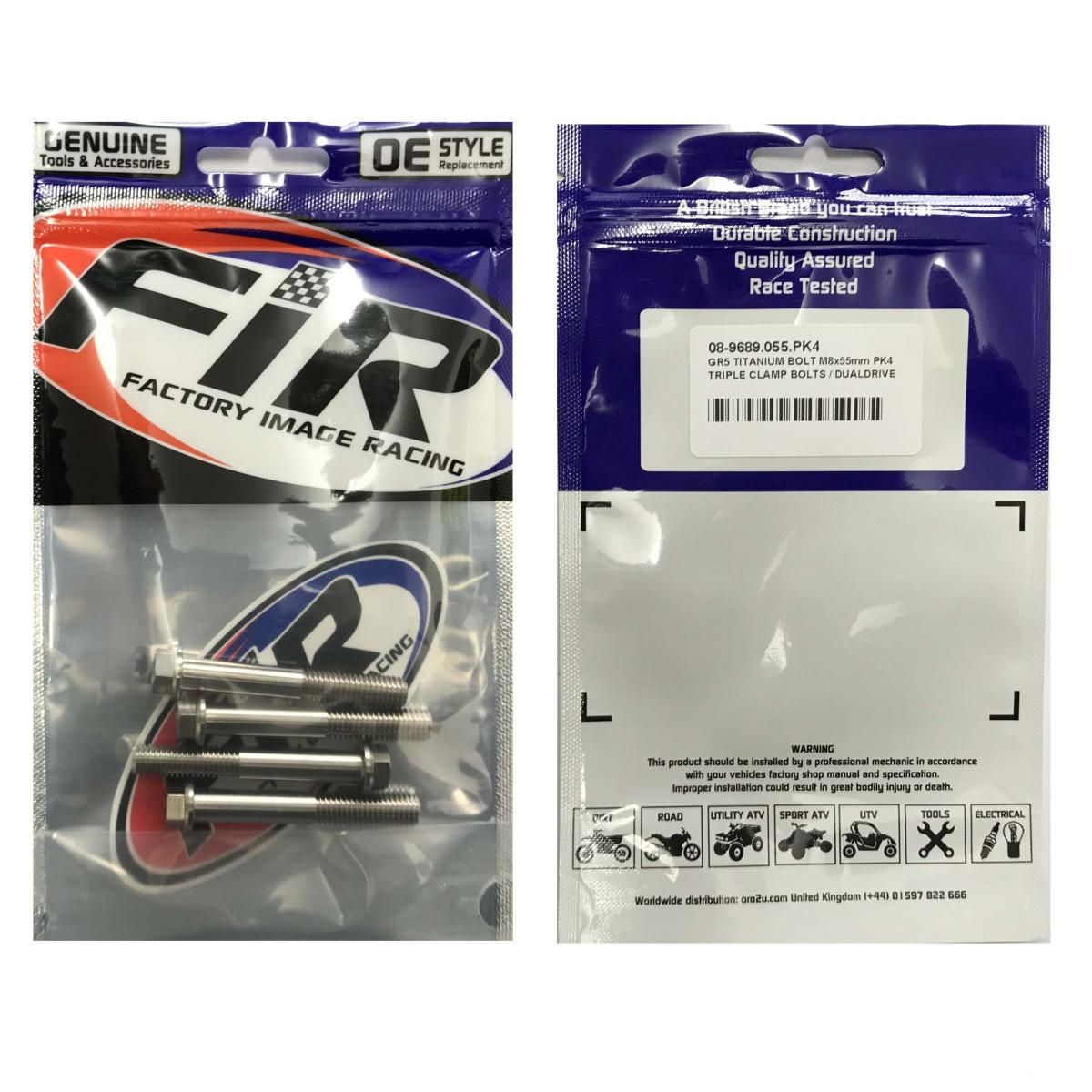 GR5 TITANIUM BOLT M8x55mm PK4, TRIPLE CLAMP BOLTS / DUALDRIVE - Image 4