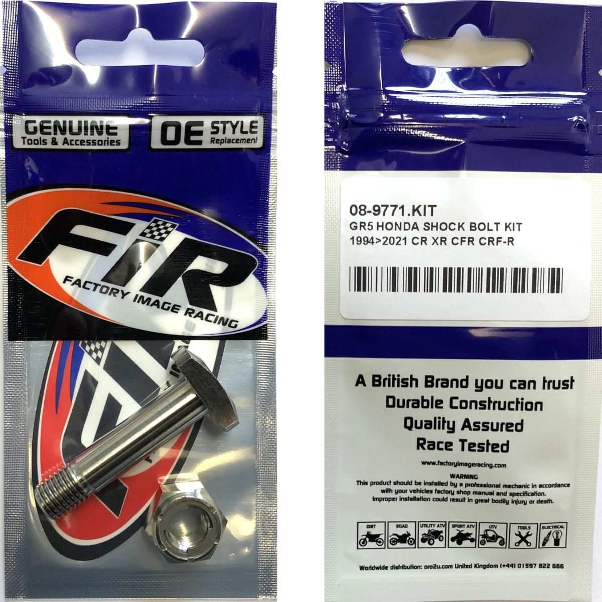 GR5 HONDA SHOCK BOLT KIT, 1994>2021 CR XR CFR CRF-R, 90153-KZ4-710 90153KZ4710 - Image 2
