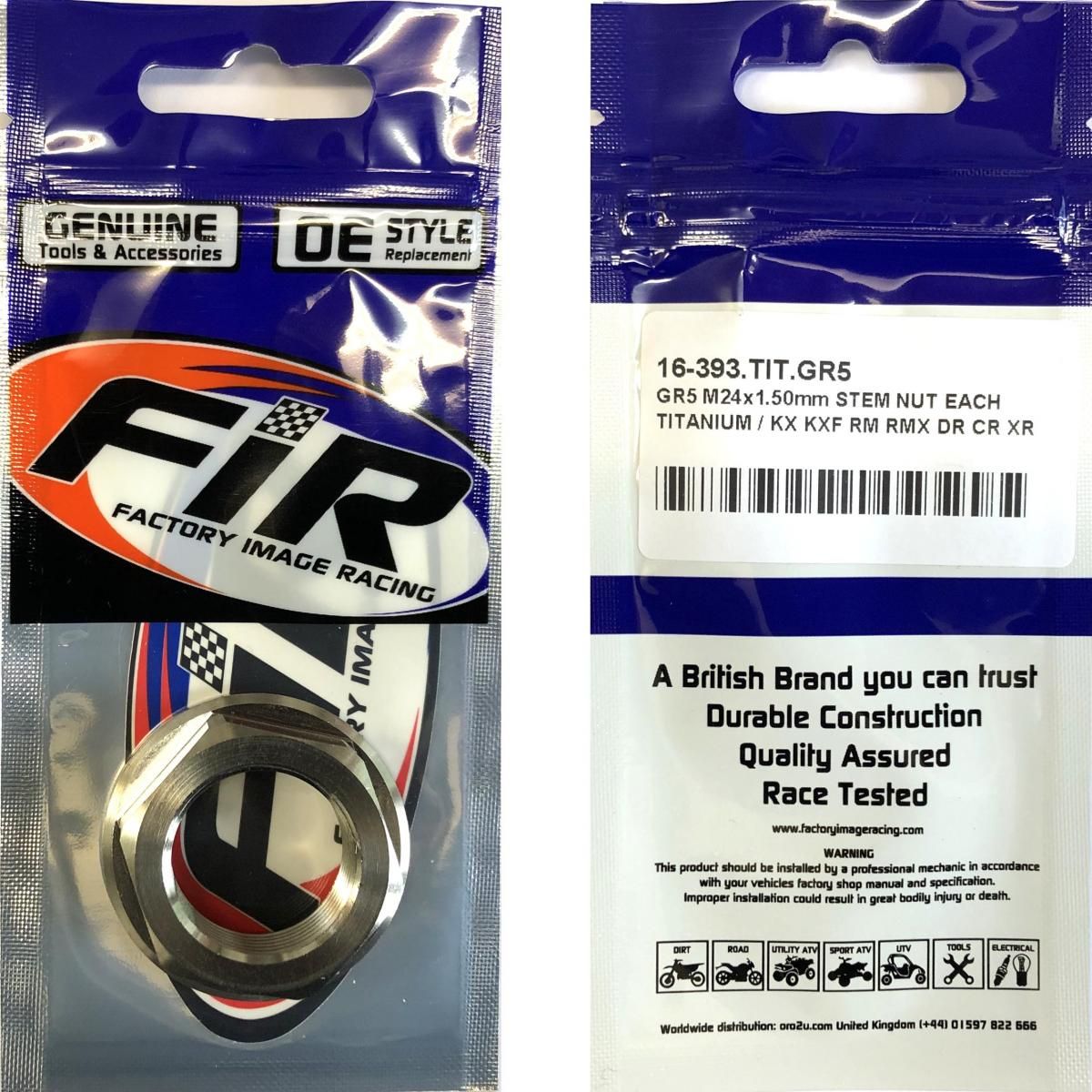 GR5 M24x1.50mm STEM NUT EACH, TITANIUM / KX KXF RM RMX DR CR XR, / CNC - Image 3