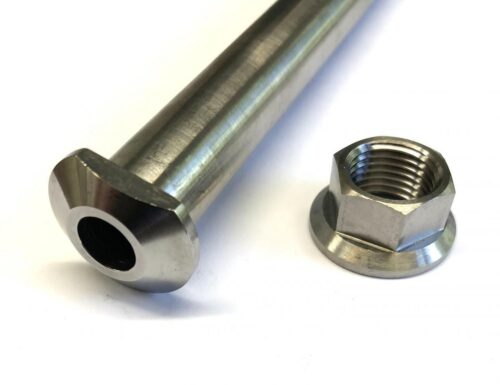 KTM M16x1.5mm SWINGARM PIN & NUT, GR5 79004037100 & 54804038000, FIR-BARND / TITANIUM GRADE 5