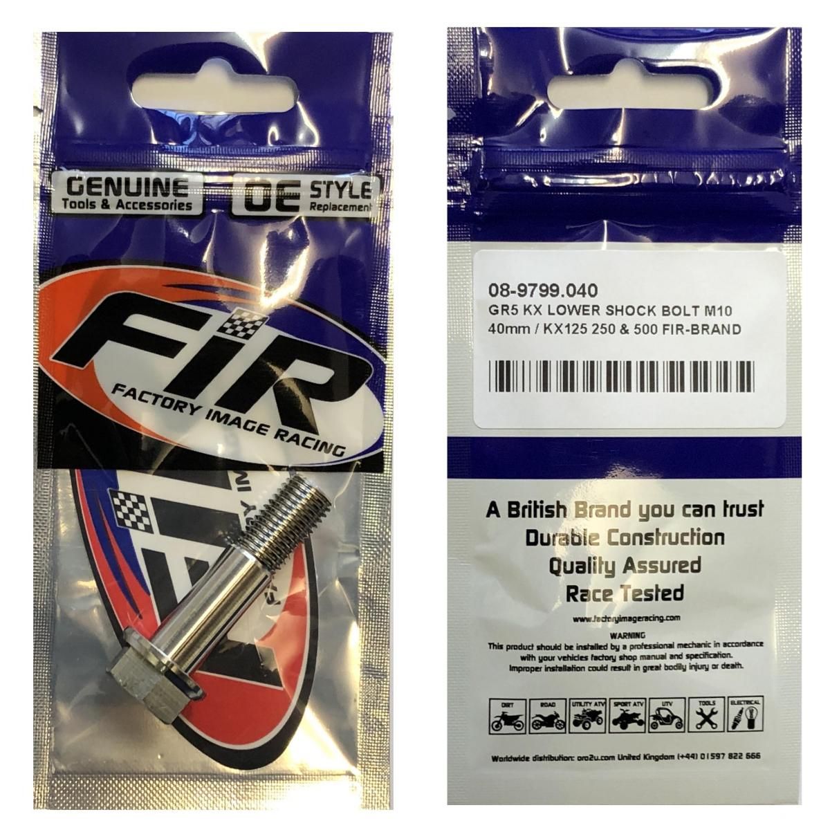 GR5 KX LOWER SHOCK BOLT M10, 40mm / KX125 250 & 500 92002-1675 / 92150-1711 - Image 3