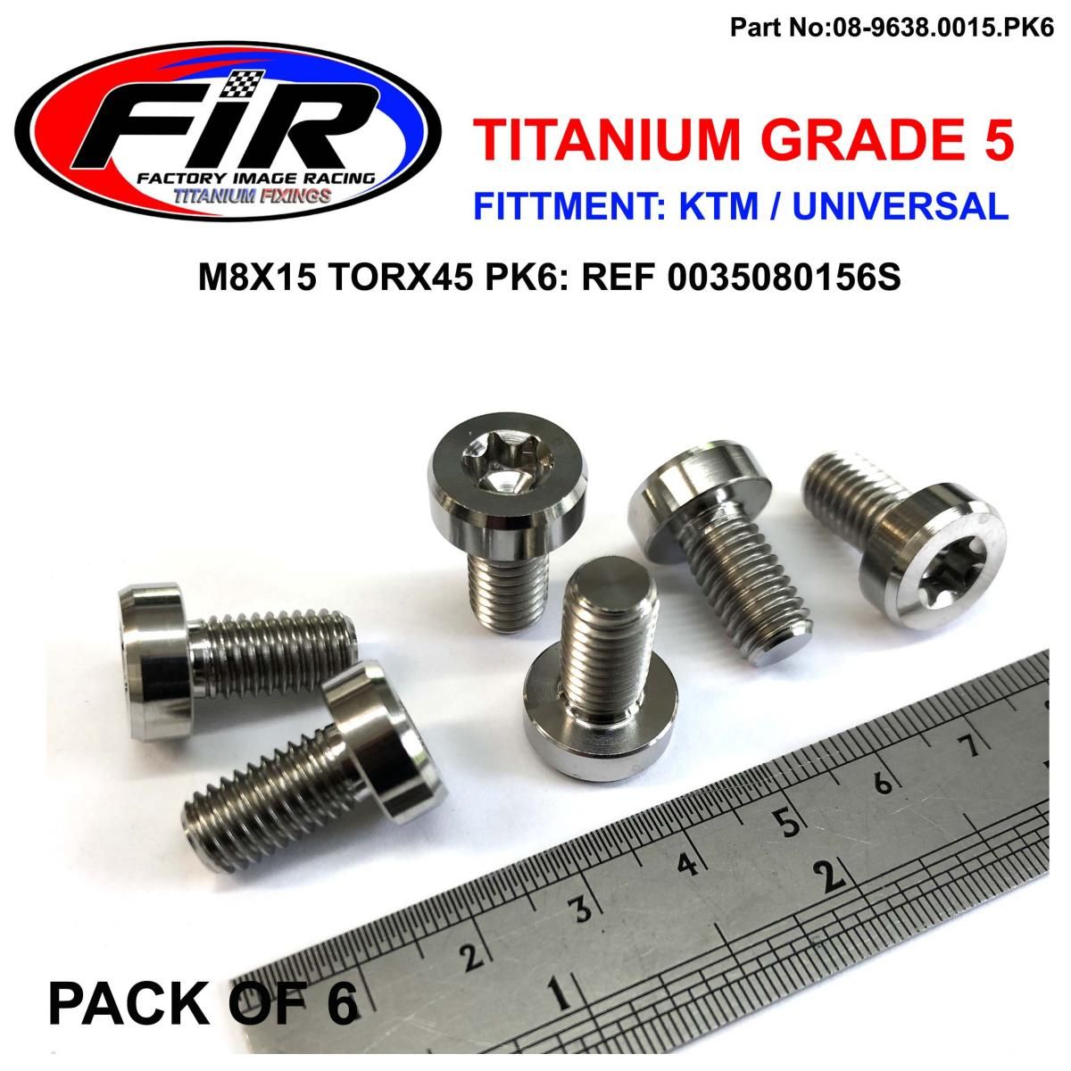 GR5 UPPER ENGINE BOLT KIT OF 6, KTM SCREW M8X15 TORX45 PK6, / 0035080156S - Image 4