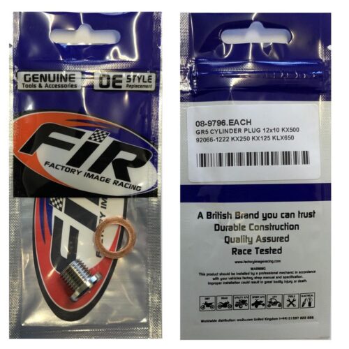 GR5 CYLINDER PLUG 12×10 KX500, 92066-1222 KX250 KX125 KLX650, FACTROY IMAGE RACING