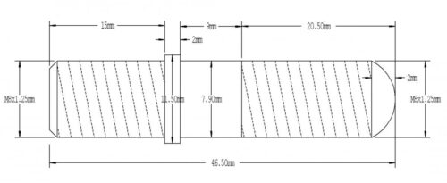 TITANIUM G5 STUD M8x46.50mm EACH, HONDA 90011-KZ4-700 90011KZ4700