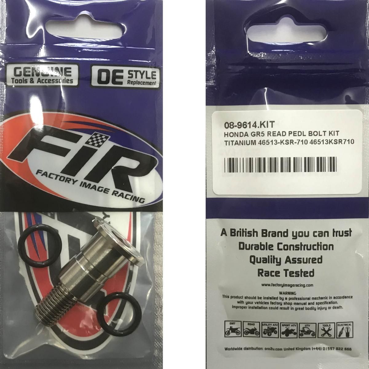 HONDA GR5 REAR BRAKE PEDAL BOLT KIT, TITANIUM 46513-KSR-710 46513KSR710 - Image 4