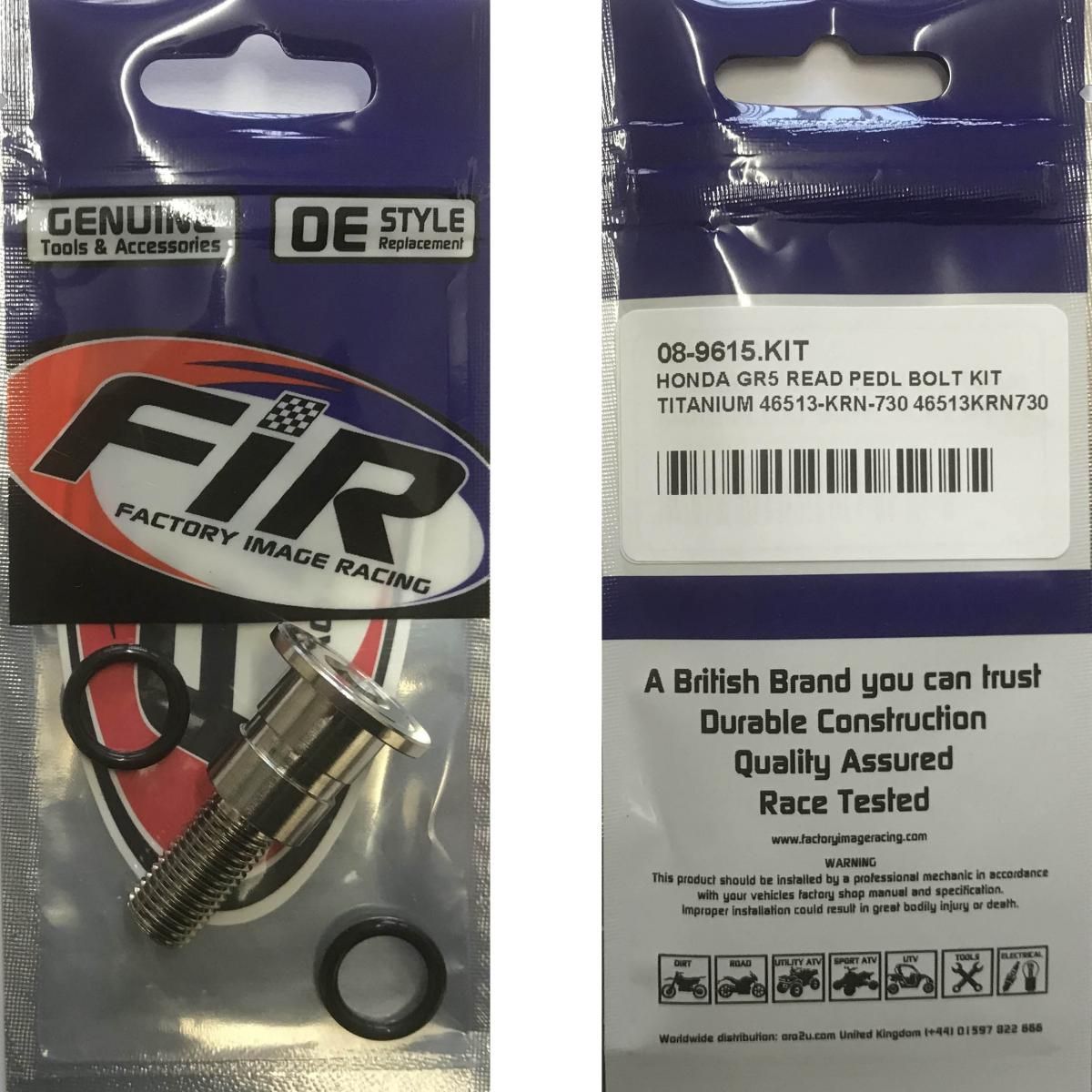 HONDA GR5 REAR BRAKE PEDAL BOLT KIT, TITANIUM 46513-KRN-730 46513KRN730 - Image 3