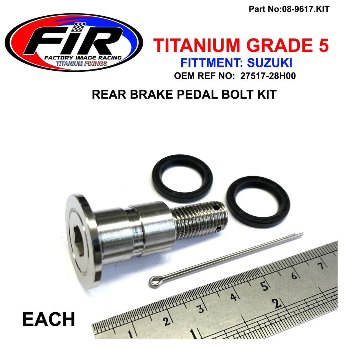 SUZUKI GR5 REAR PEDAL BOLT KIT, 43142-27C00 WITH SEALS 09284-15006, FIR-BARND - Image 2