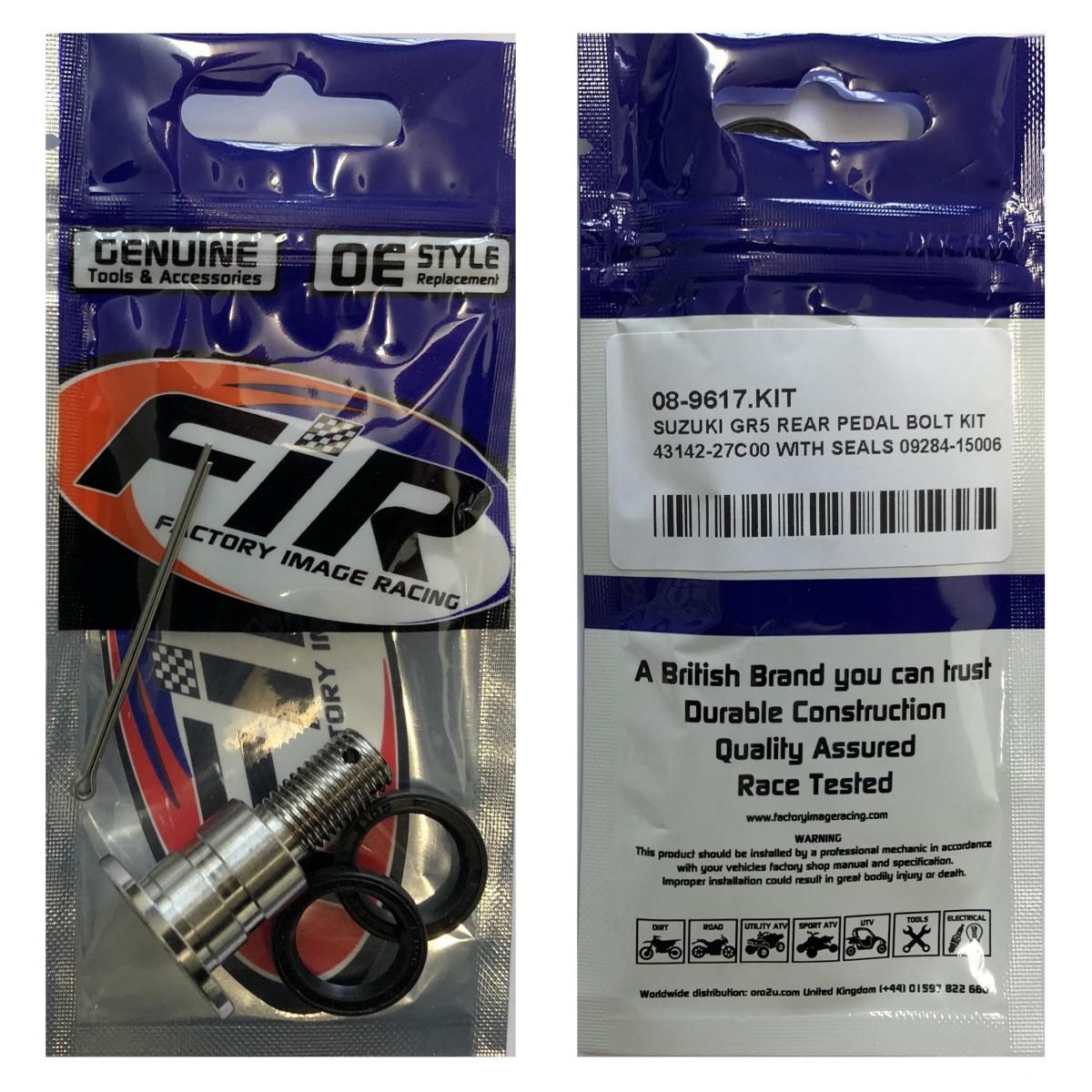 SUZUKI GR5 REAR PEDAL BOLT KIT, 43142-27C00 WITH SEALS 09284-15006, FIR-BARND - Image 3