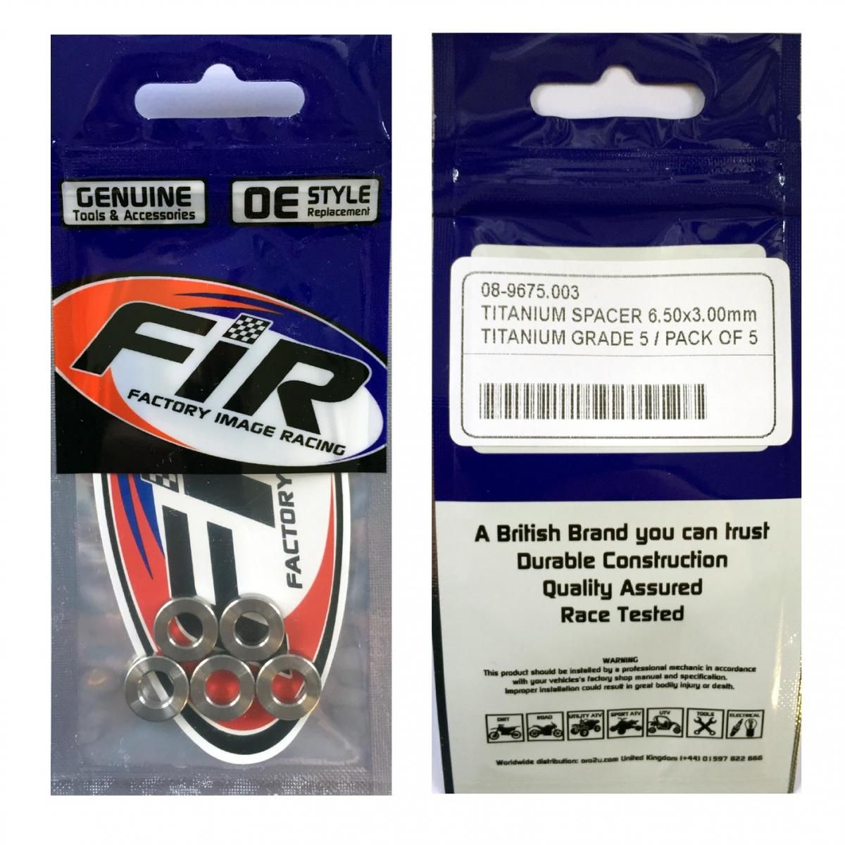 TITANIUM SPACER 6.50X3.00mm, TITANIUM GRADE 5 / PACK OF 5 - Image 5