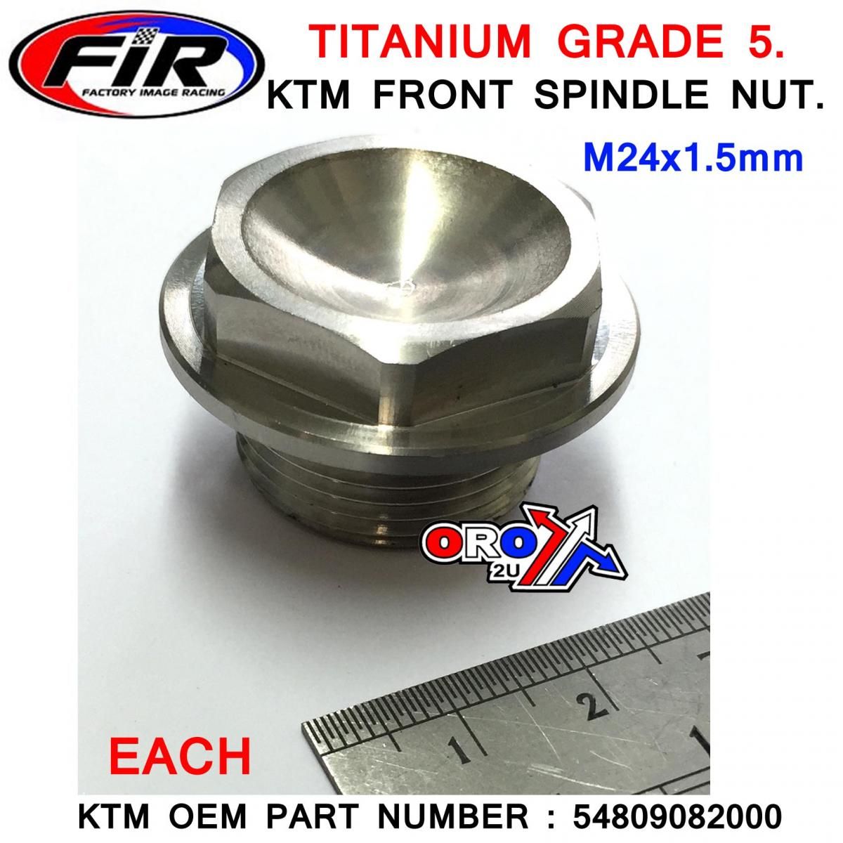 KTM OLD FRONT SPINDLE NUT M24x1.5, TITANIUM GRADE 5 / EACH, OEM 54809082000 / - Image 5
