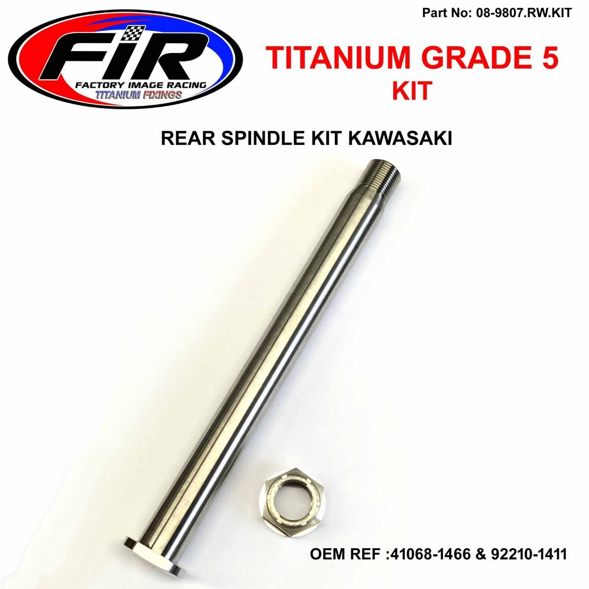 GR5 REAR SPINDLE KIT KX KXF 41068-1466 & 92210-1411 TITANIUM FACTROY IMAGE RACING - Image 4
